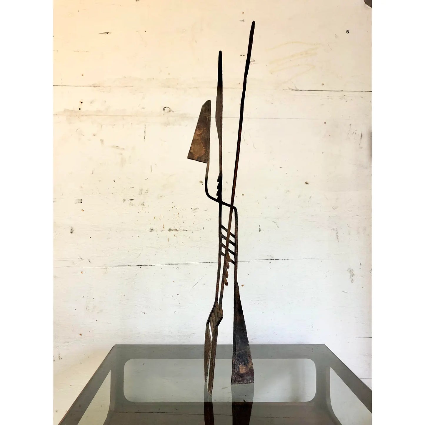 Mid-Century Modern Brutalist Hand-Forged Abstract Copper Metal Sculpture