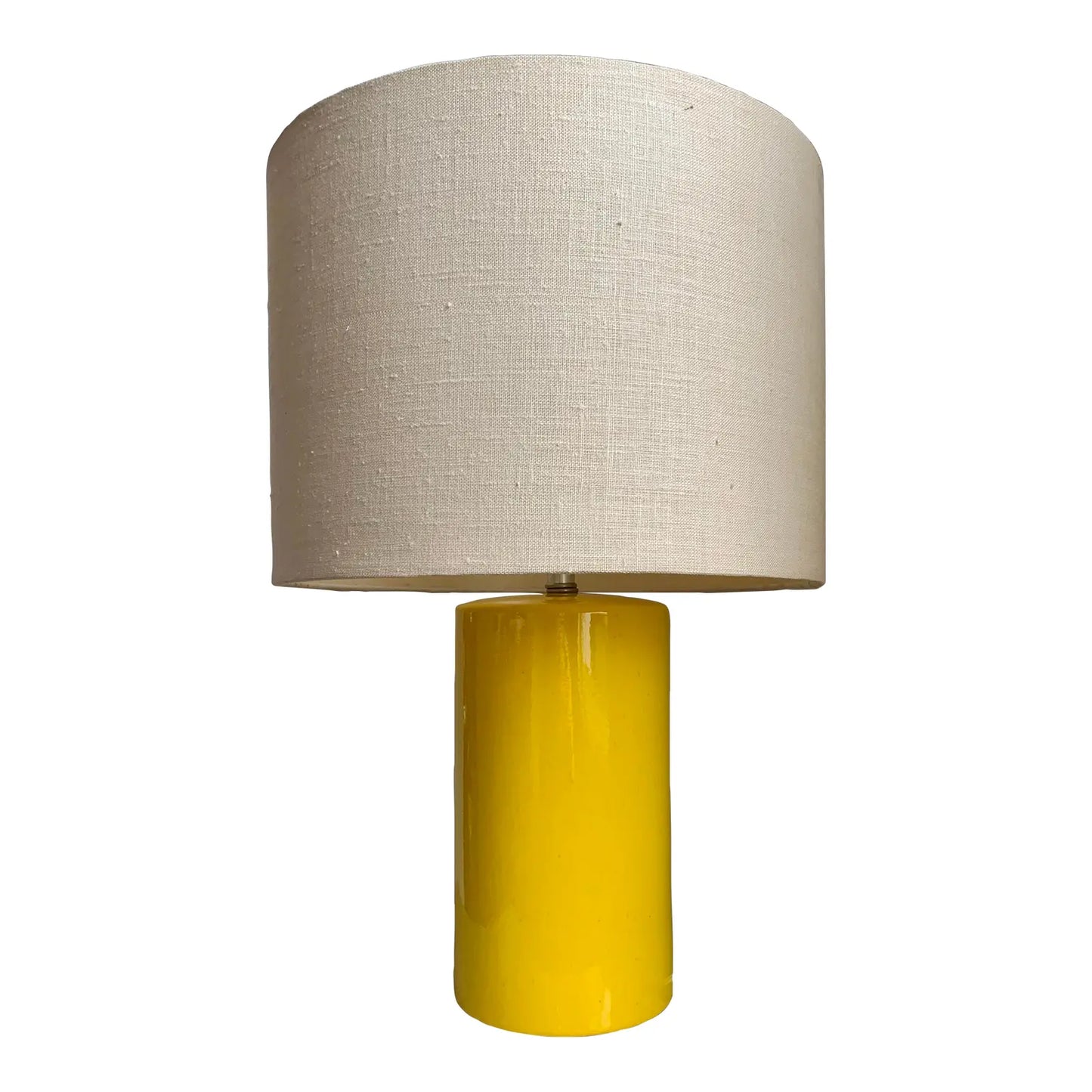 Mid-Century Modern Canary Yellow Ceramic Dual Setting Lamp