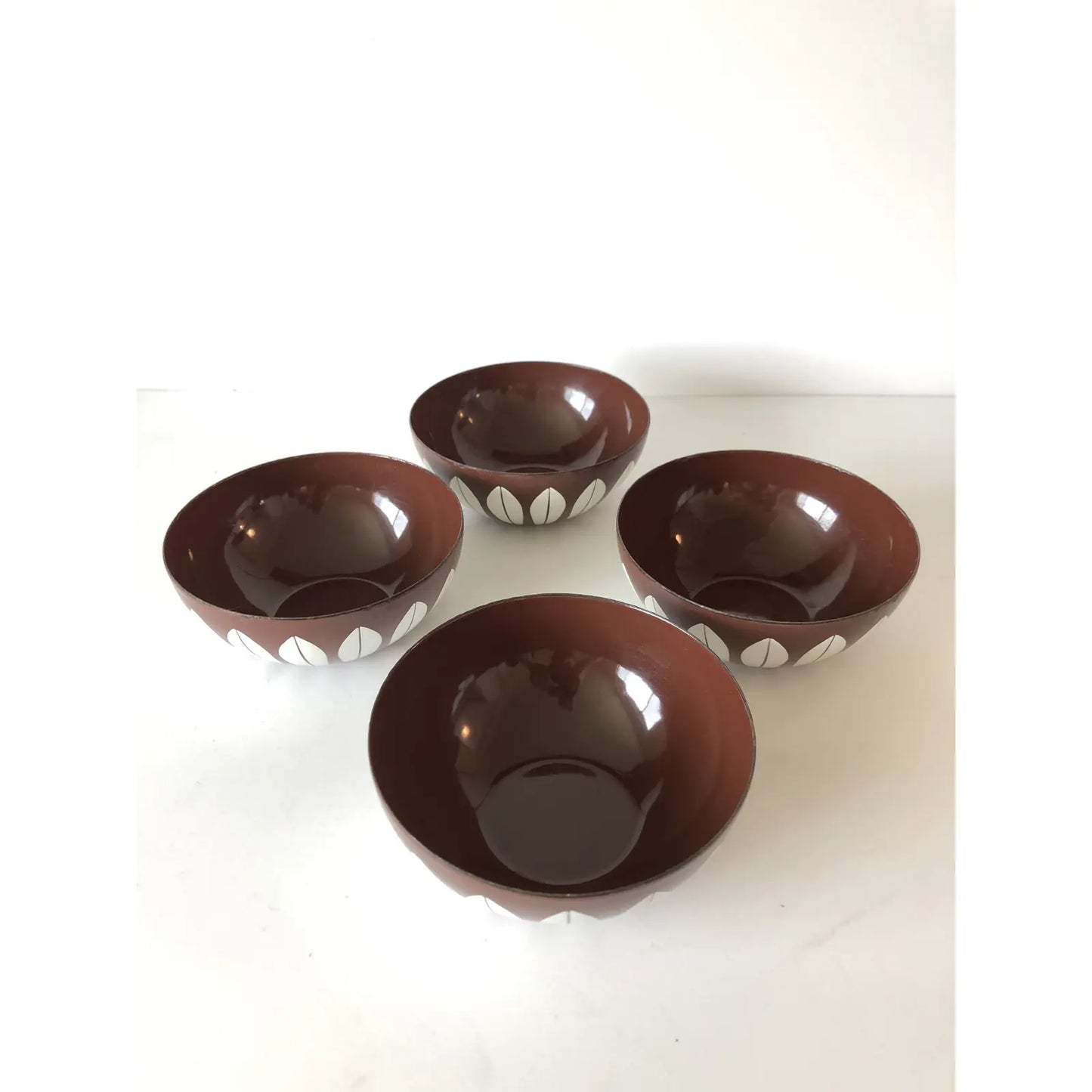 Mid-Century Modern Cathrineholm Lotus Bowl Set Enamelware From Norway- set of 4