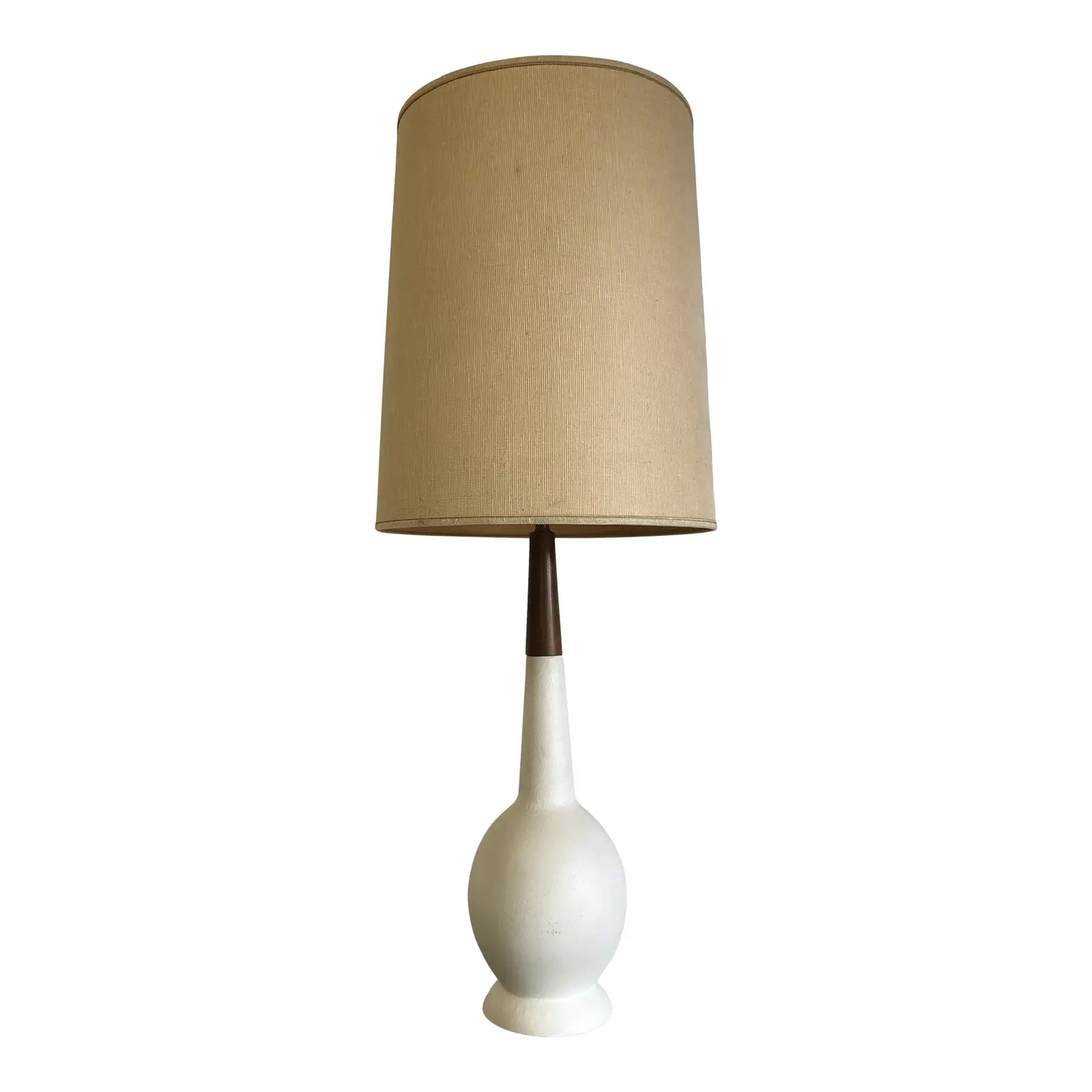 Mid-Century Modern Ceramic and Walnut Danish Style Lamp