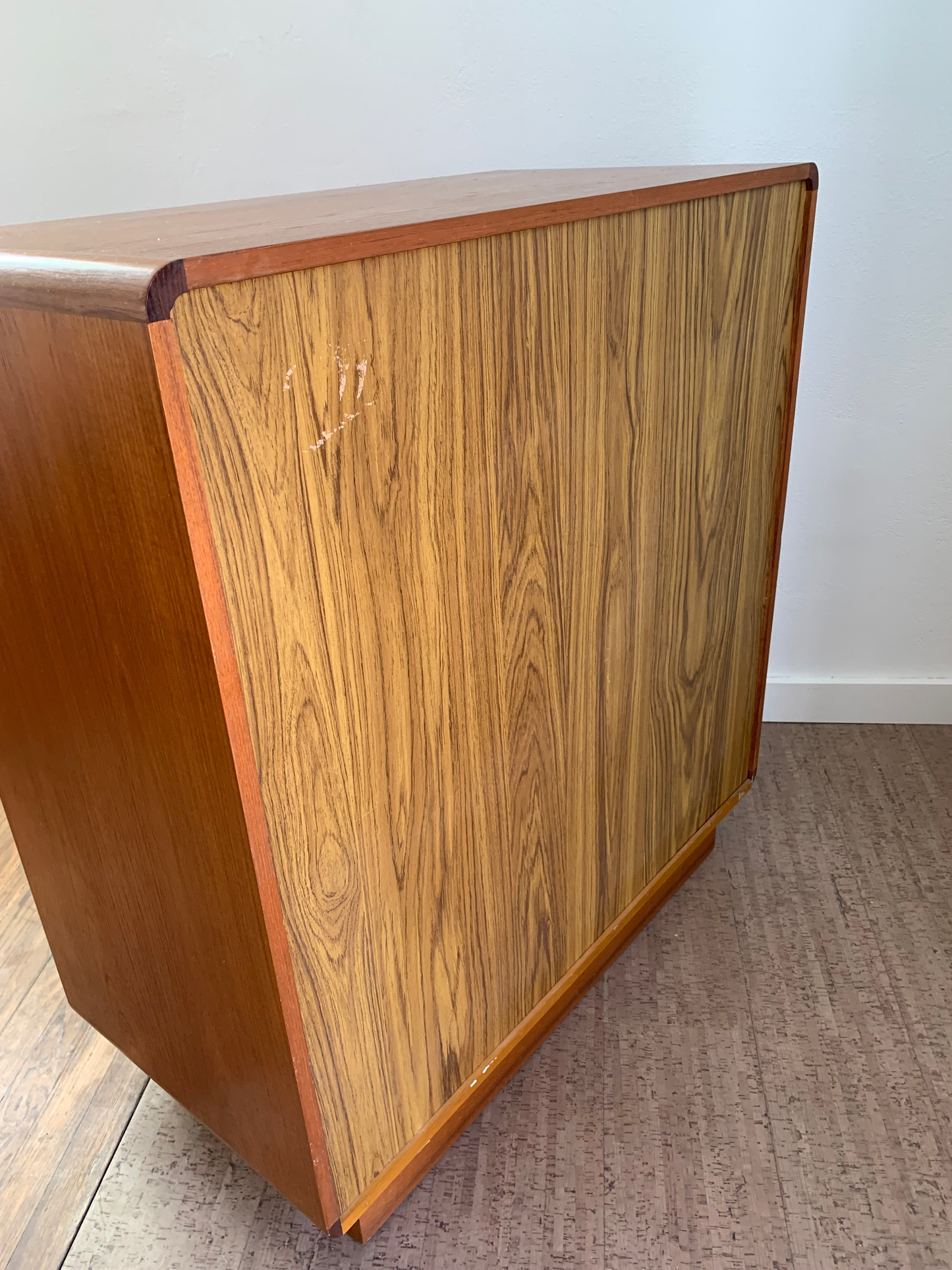 Mid Century Modern Danish Space Age Rounded 6 Drawer Teak Dresser by Kibaek Mobelfabrik