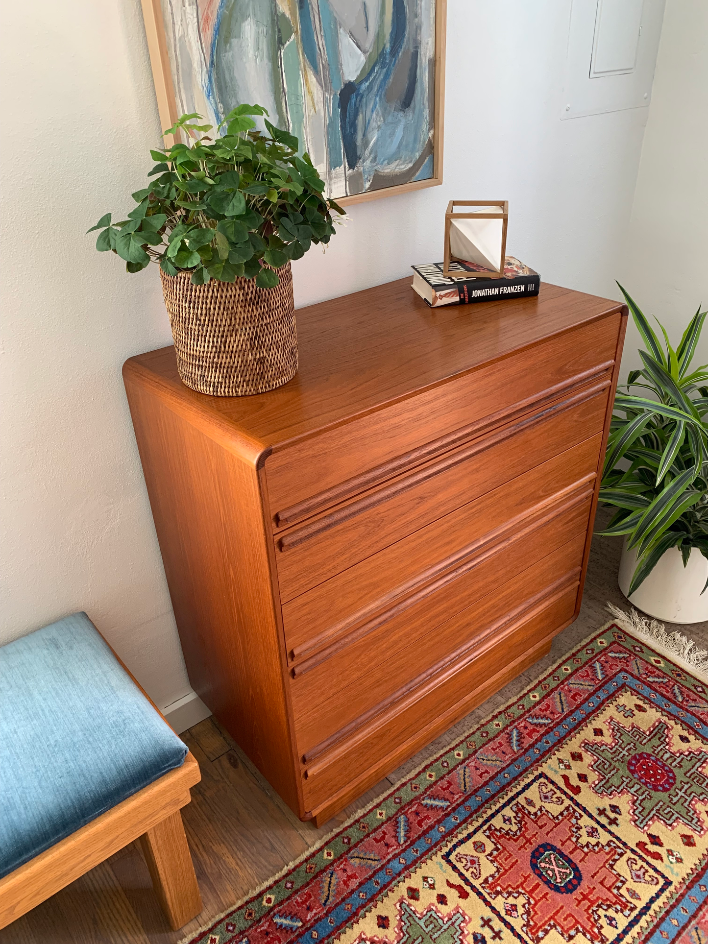 Mid Century Modern Danish Space Age Rounded 6 Drawer Teak Dresser by Kibaek Mobelfabrik