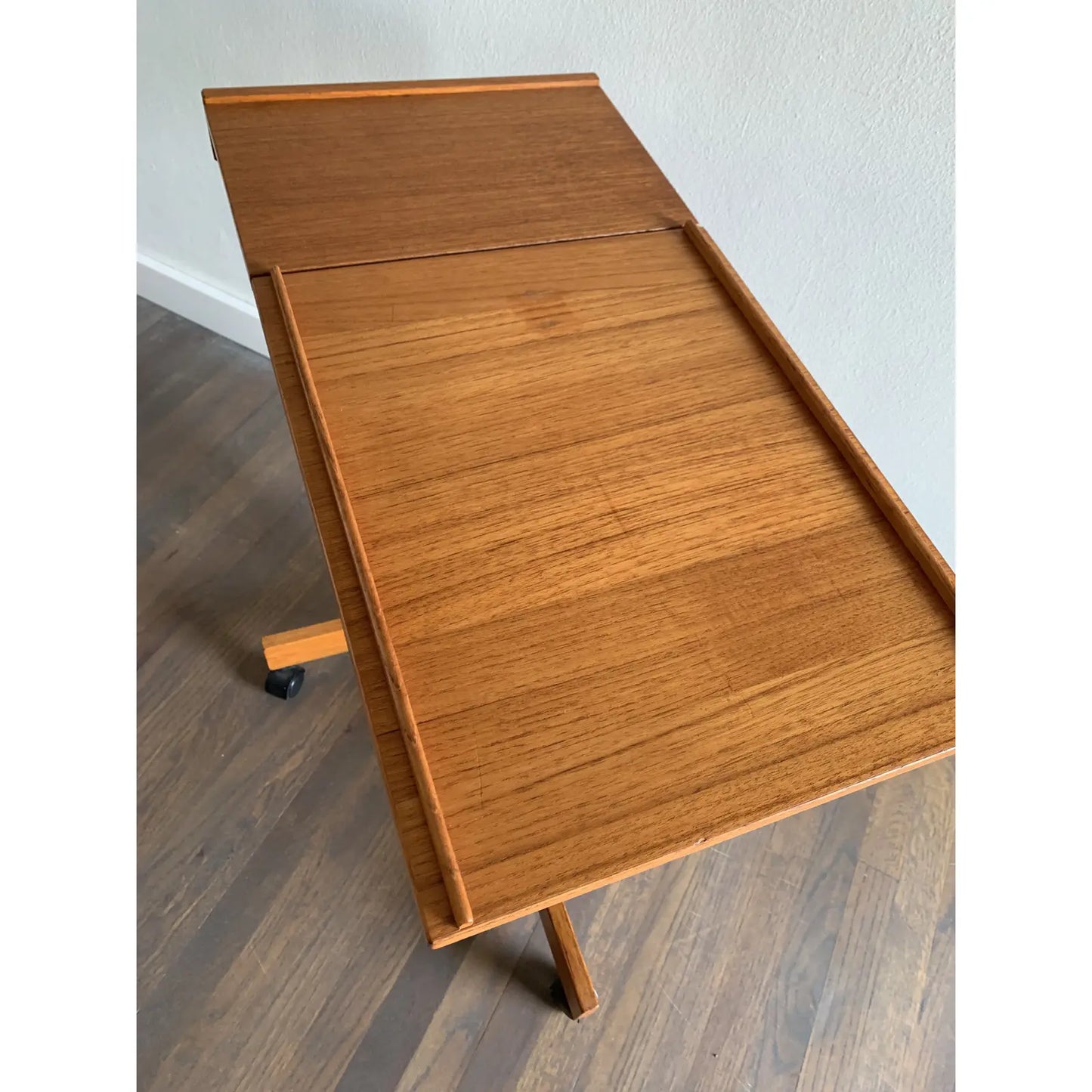 Mid-Century Modern Furbo Spottrup Adjustable Teak Rolling Table Music Stand