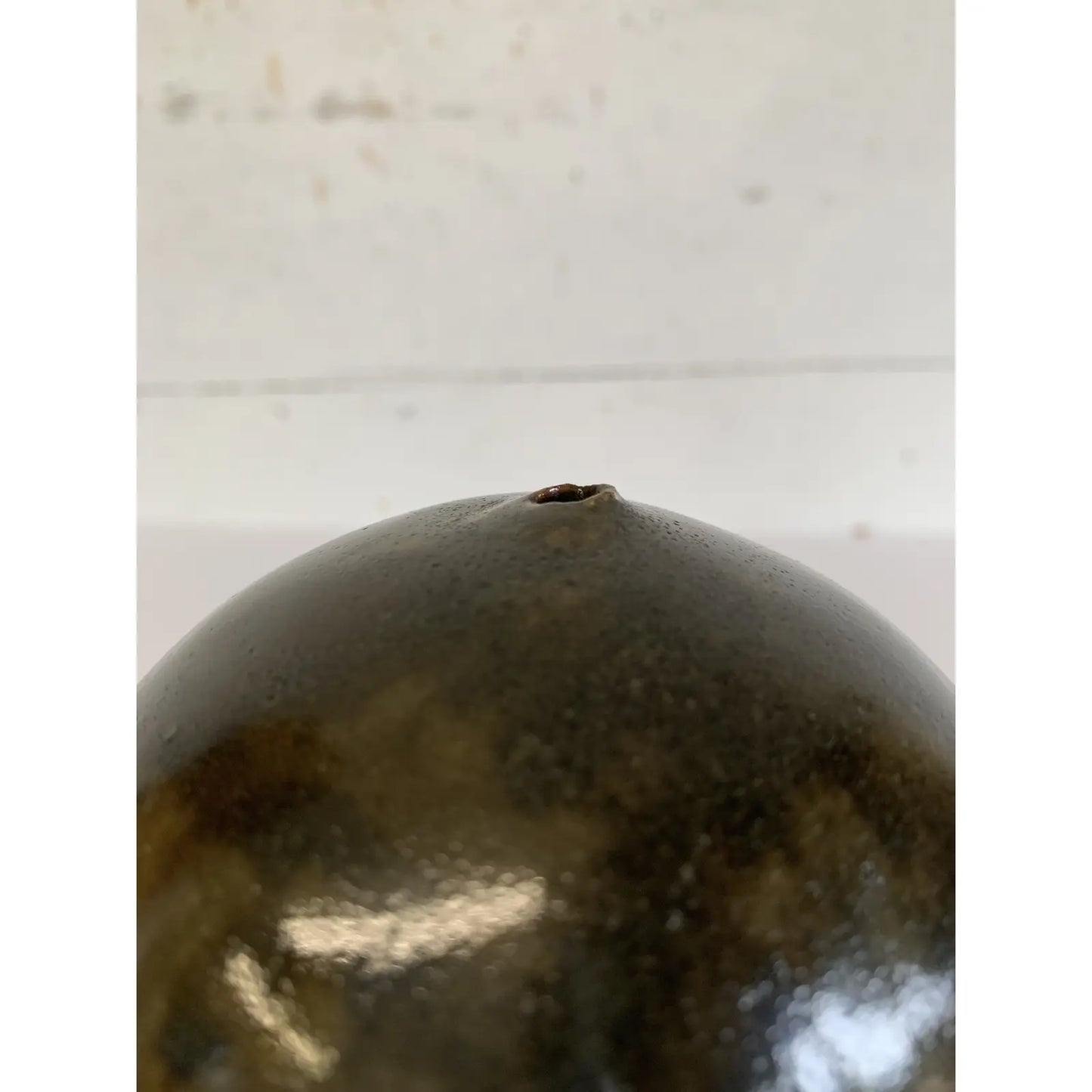 Mid-Century Modern Green Brown Glaze Ceramic Weedpot