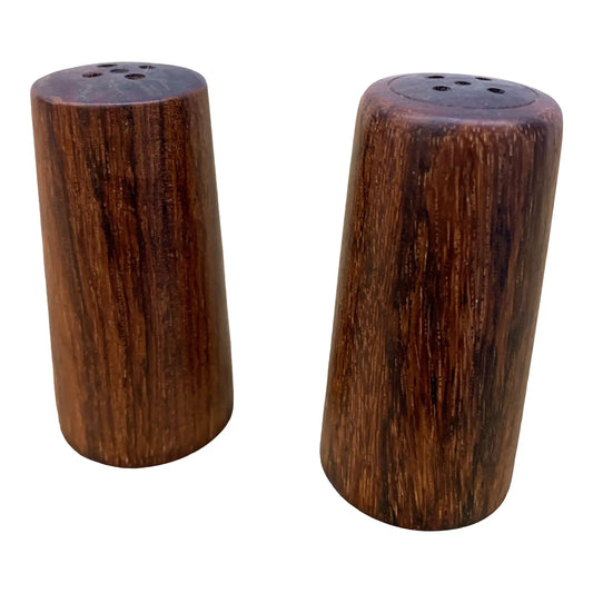 Mid-Century Modern Rosewood Salt & Pepper Shakers Set- 2 Pieces