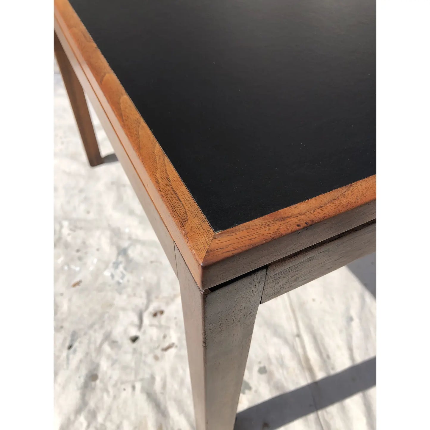 Mid-Century Modern Walnut & Faux Leather Coffee Table