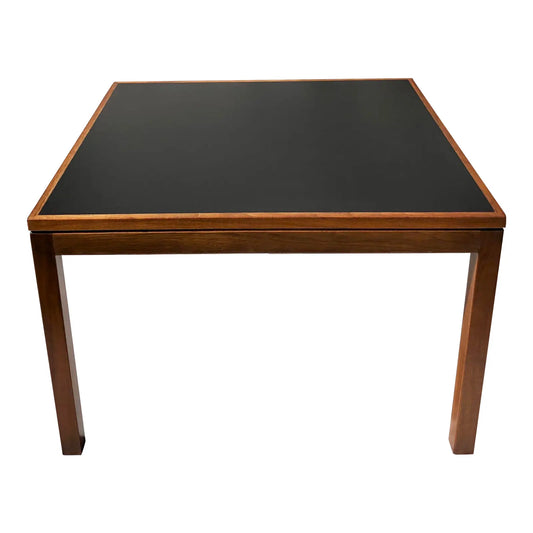 Mid-Century Modern Walnut & Faux Leather Coffee Table