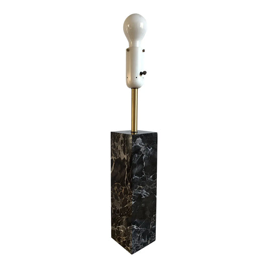 Mid-Century Modern Walter Von Nessen Table Lamp in Black Variegated Marble