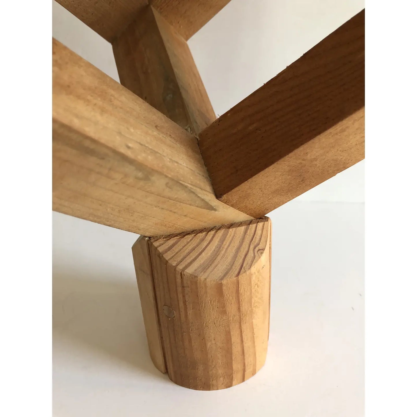Mid-Century Modern Wood Cube Sculpture