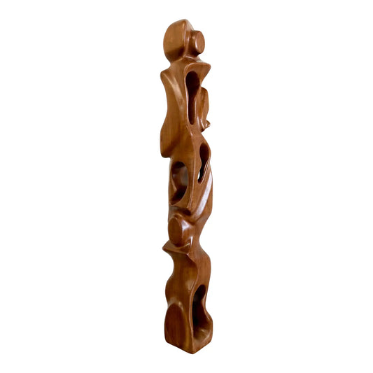 Mid-Century Signed Artist-Handcrafted Abstract Totem Sculpture