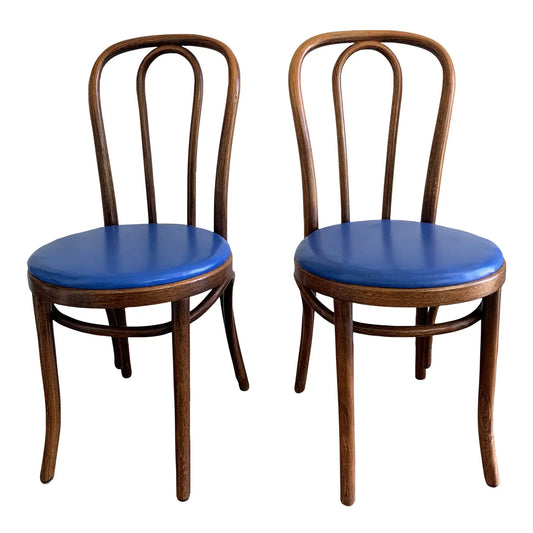 Mid Century Thonet Bentwood Cafe Chairs - a Pair