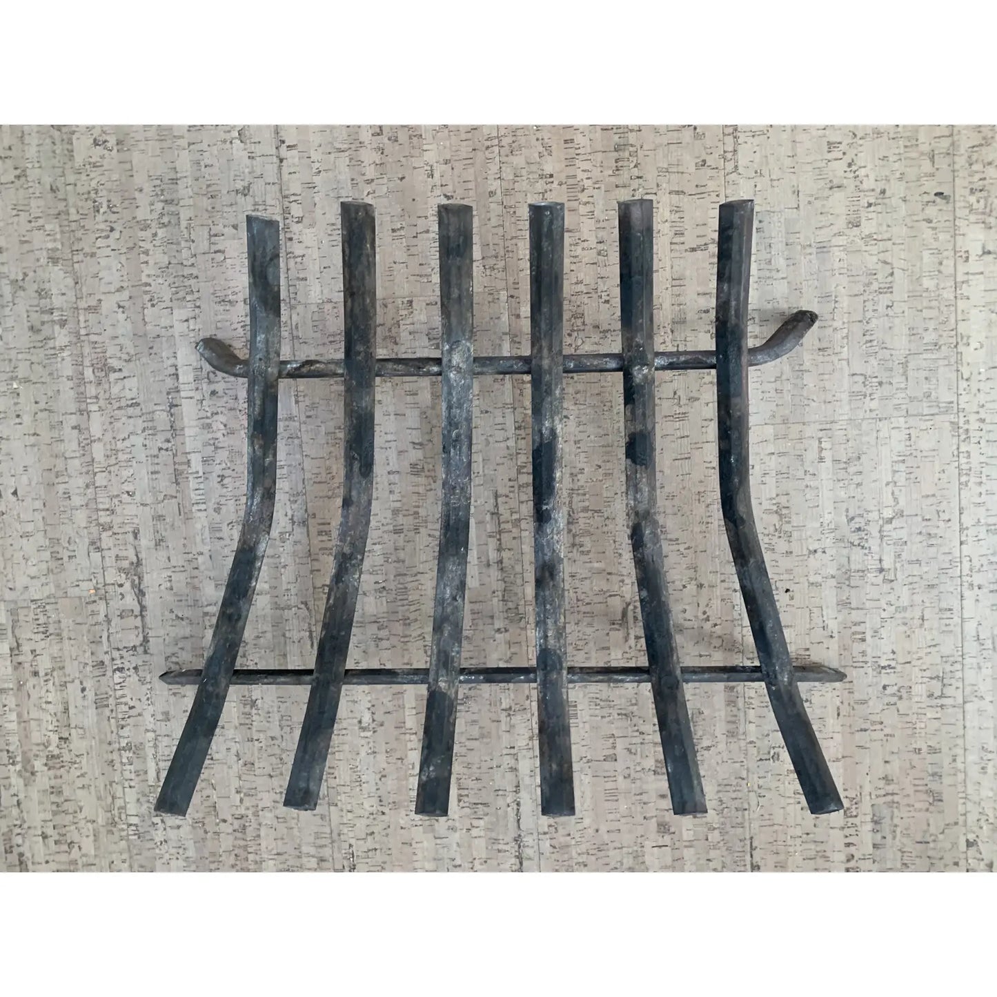 Mid-Century Wrought Iron Fireplace Insert Grate / Log Holder