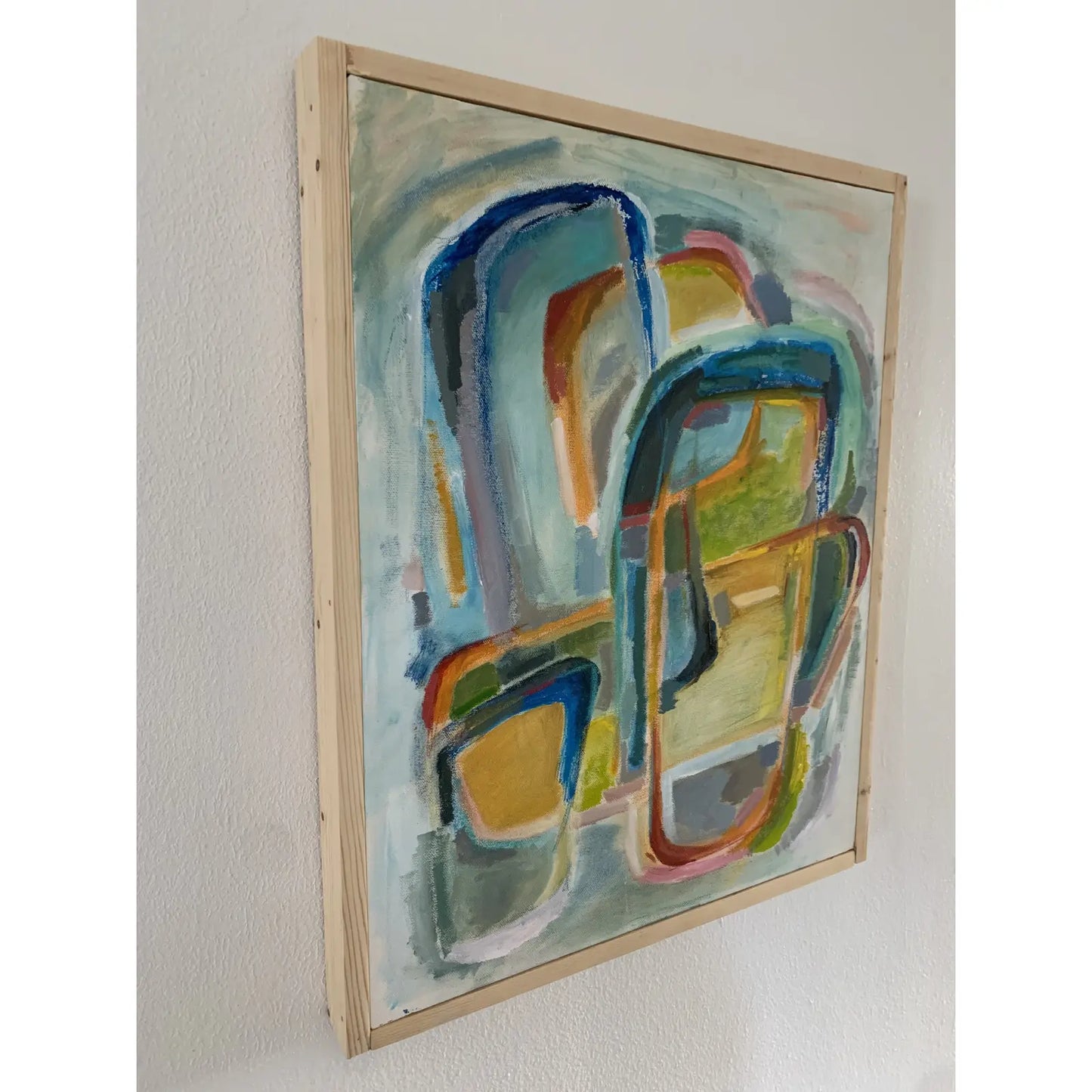 Abstract Acrylic Painting on Canvas Framed