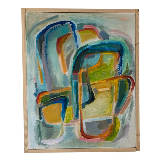 Abstract Acrylic Painting on Canvas Framed