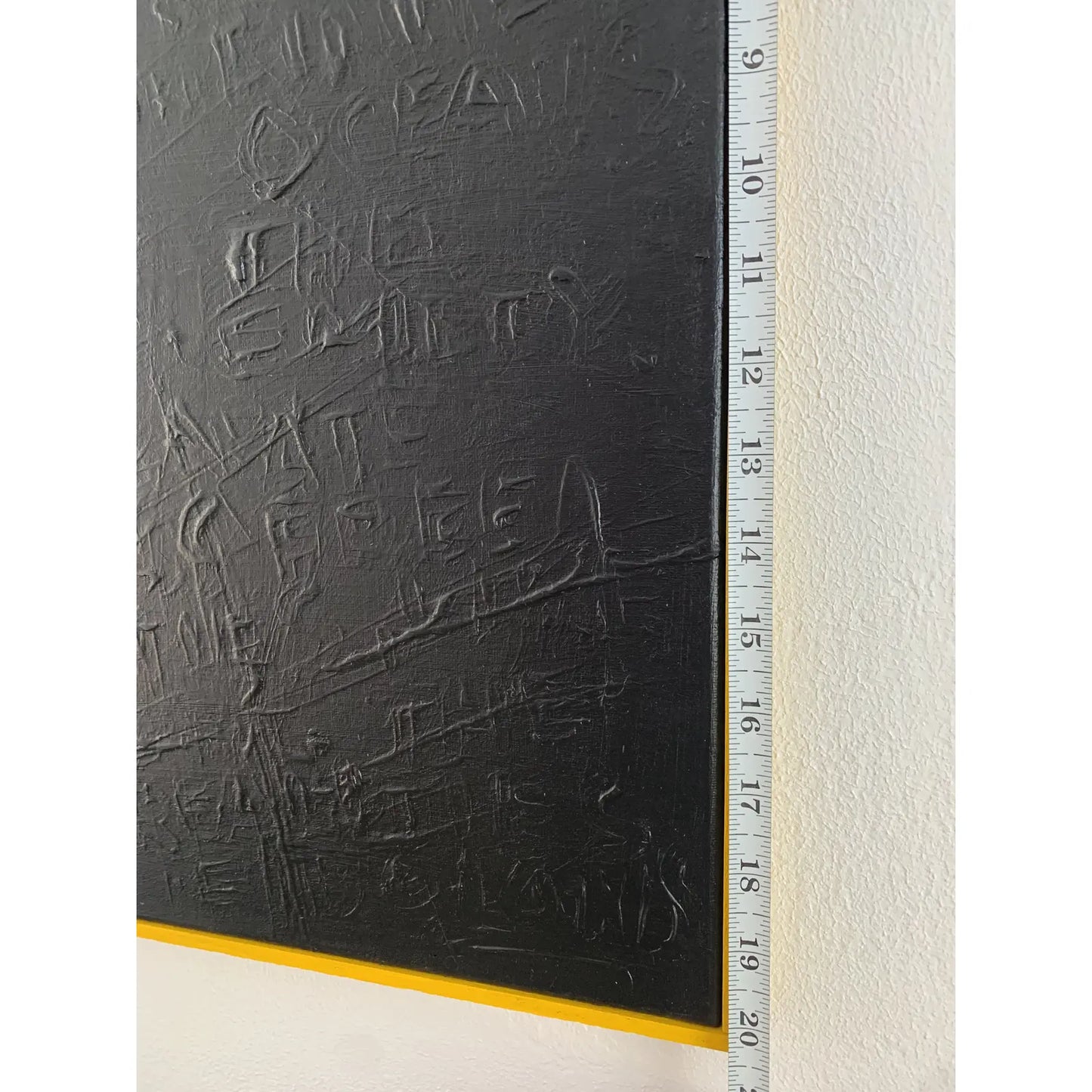 “Eidolons” Acrylic Painting on Canvas in Yellow Frame