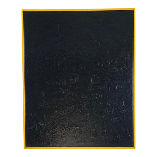 “Eidolons” Acrylic Painting on Canvas in Yellow Frame