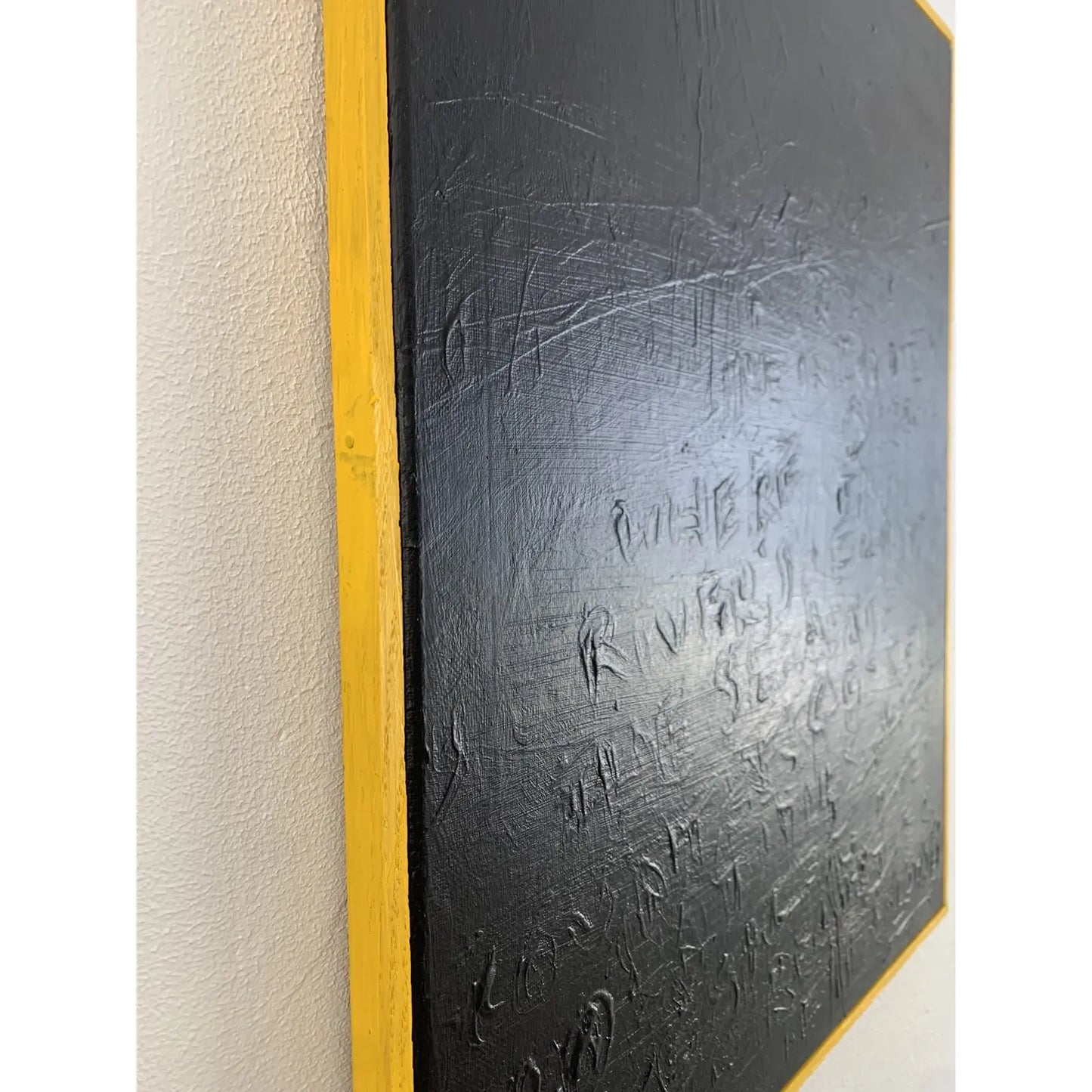“Eidolons” Acrylic Painting on Canvas in Yellow Frame