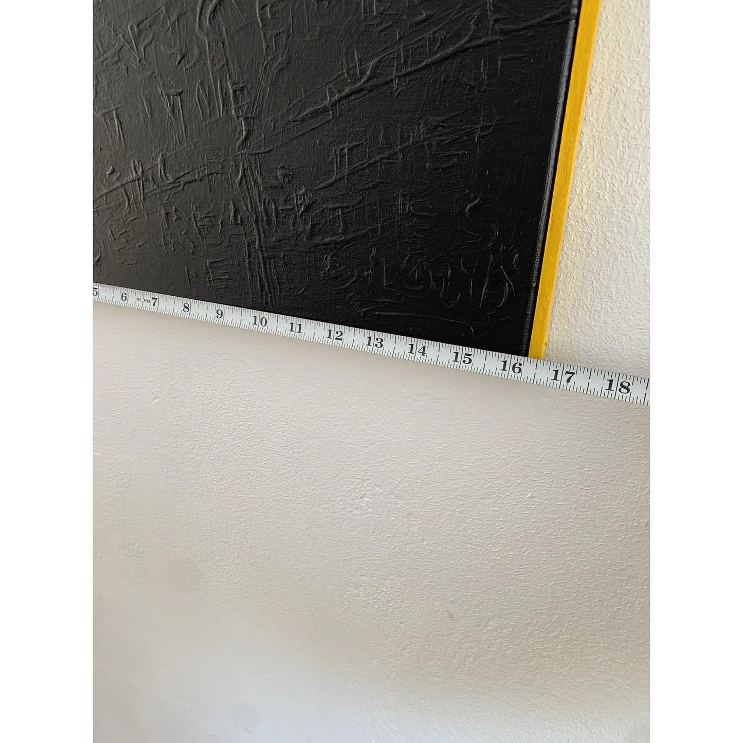 “Eidolons” Acrylic Painting on Canvas in Yellow Frame