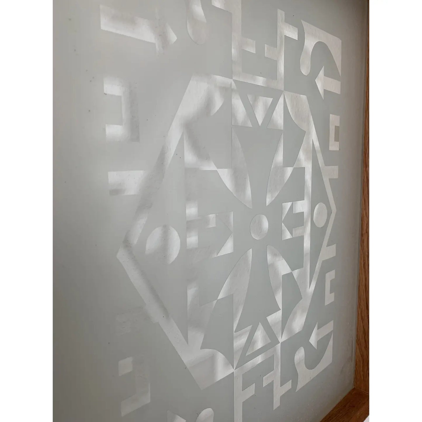 Scandinavian Mid-Century Style Etched Glass Wall Art