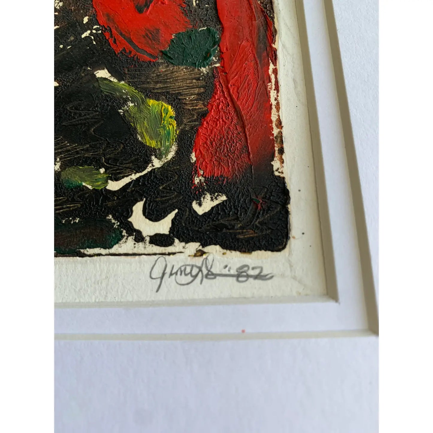 "Street Nite" Contemporary Abstract Monotype on Panel by Jimi Evans