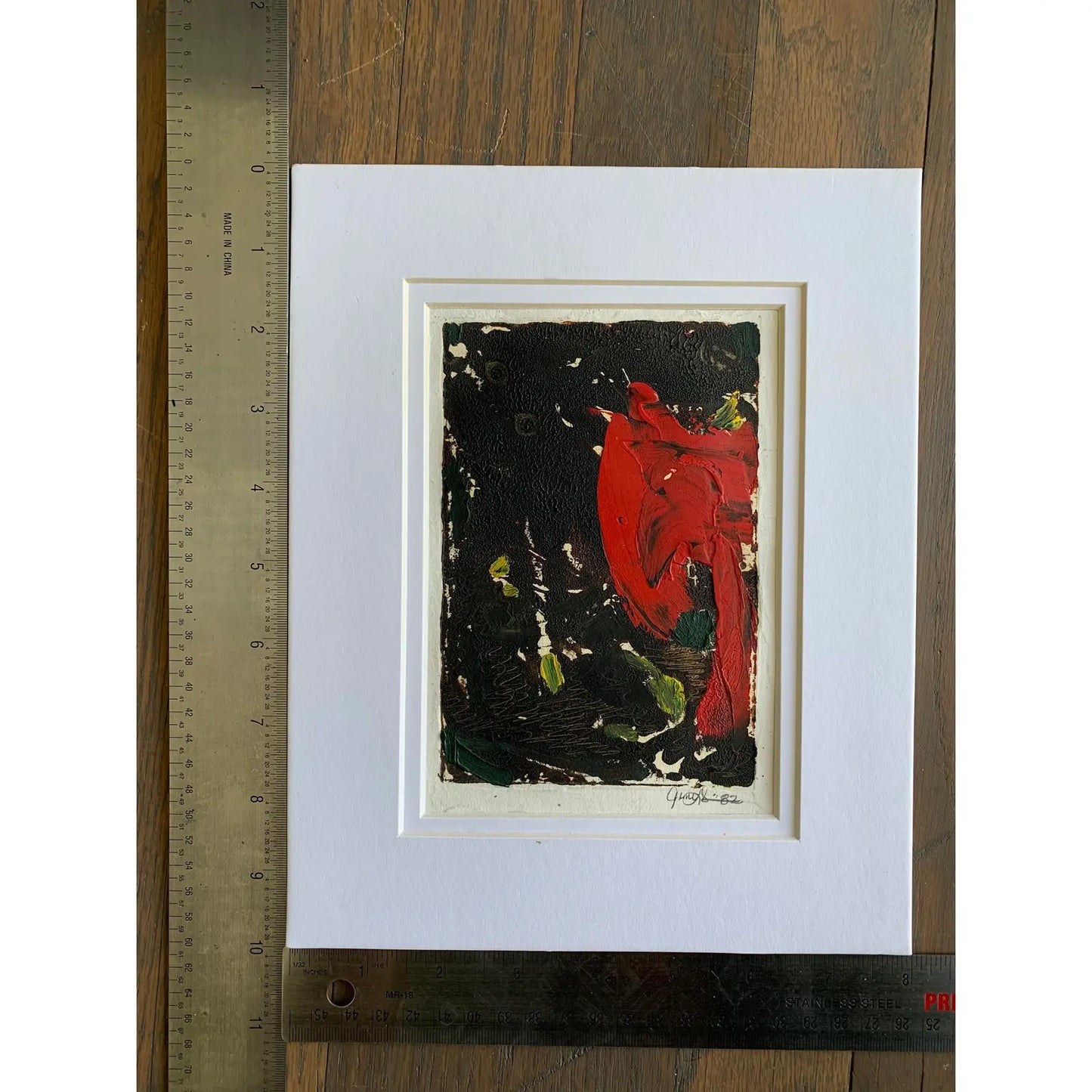 "Street Nite" Contemporary Abstract Monotype on Panel by Jimi Evans