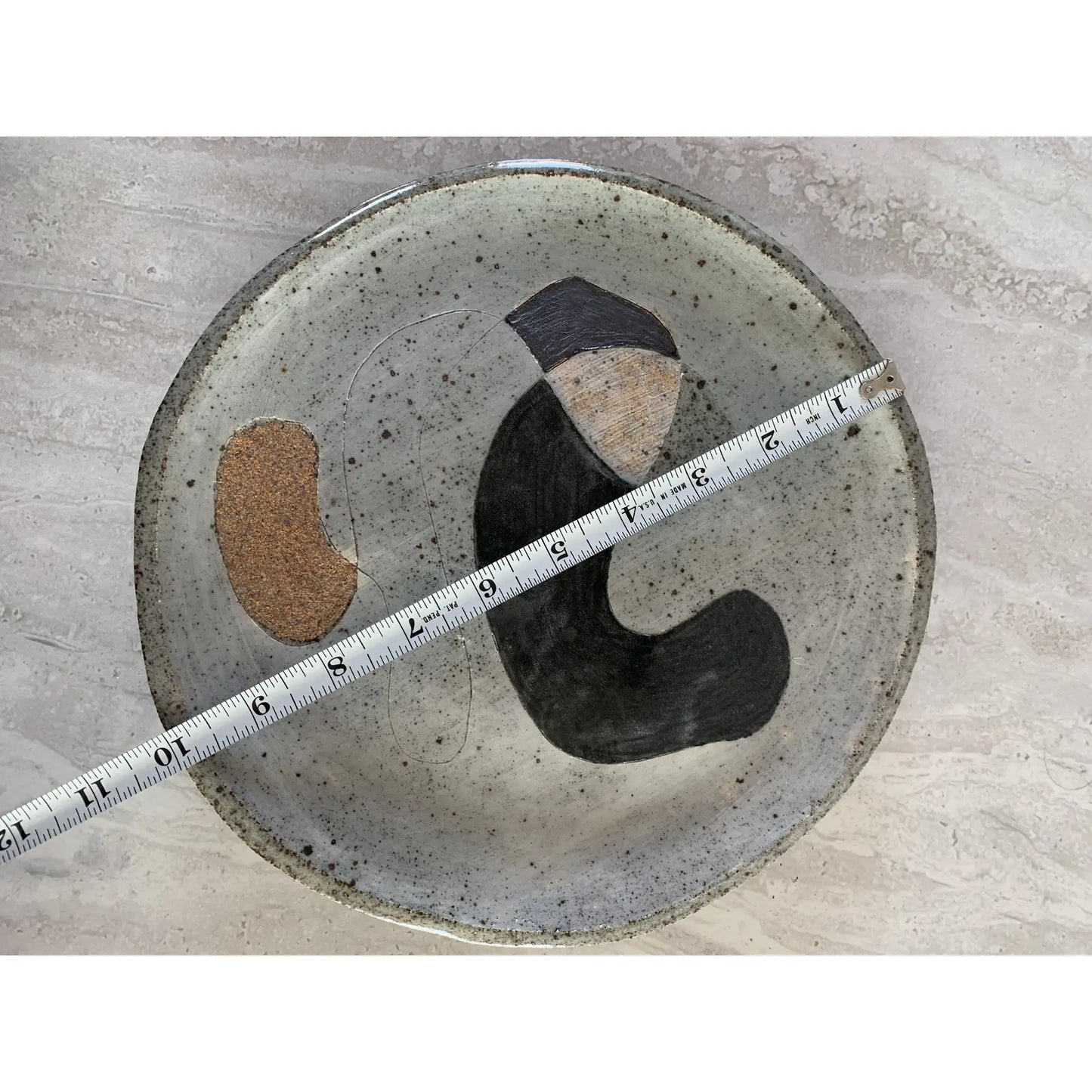 Studio Ceramic Platter With Abstract Decoration