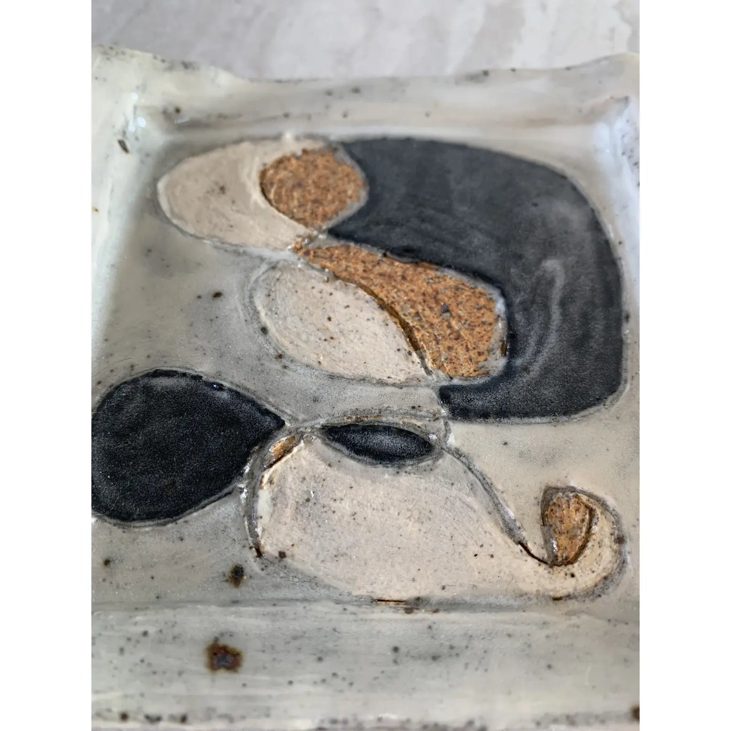 Studio Ceramic Tray With Abstract Decoration