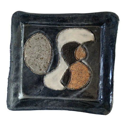 Studio Ceramic Tray With Abstract Decoration