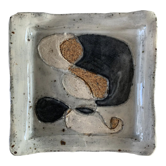 Studio Ceramic Tray With Abstract Decoration