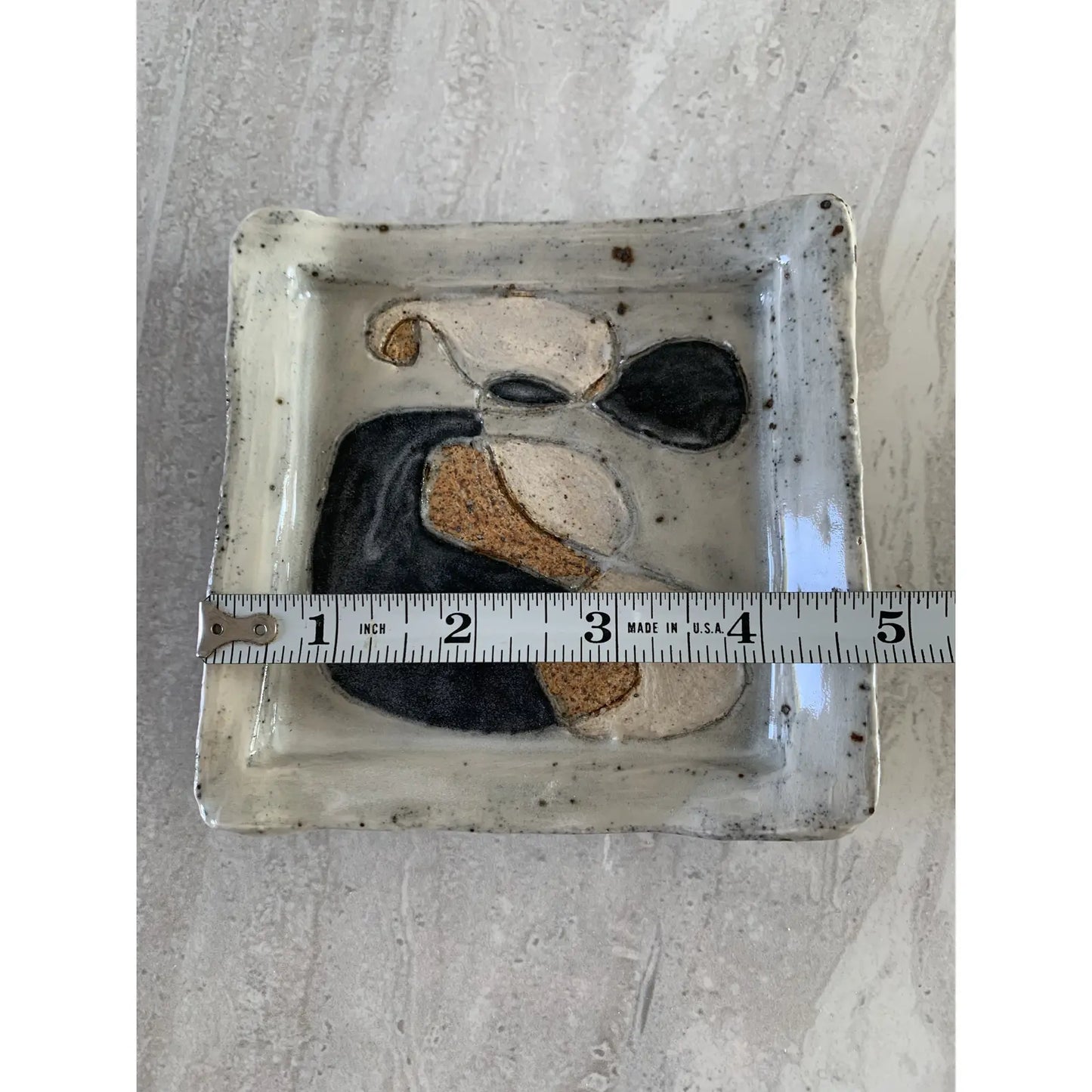 Studio Ceramic Tray With Abstract Decoration