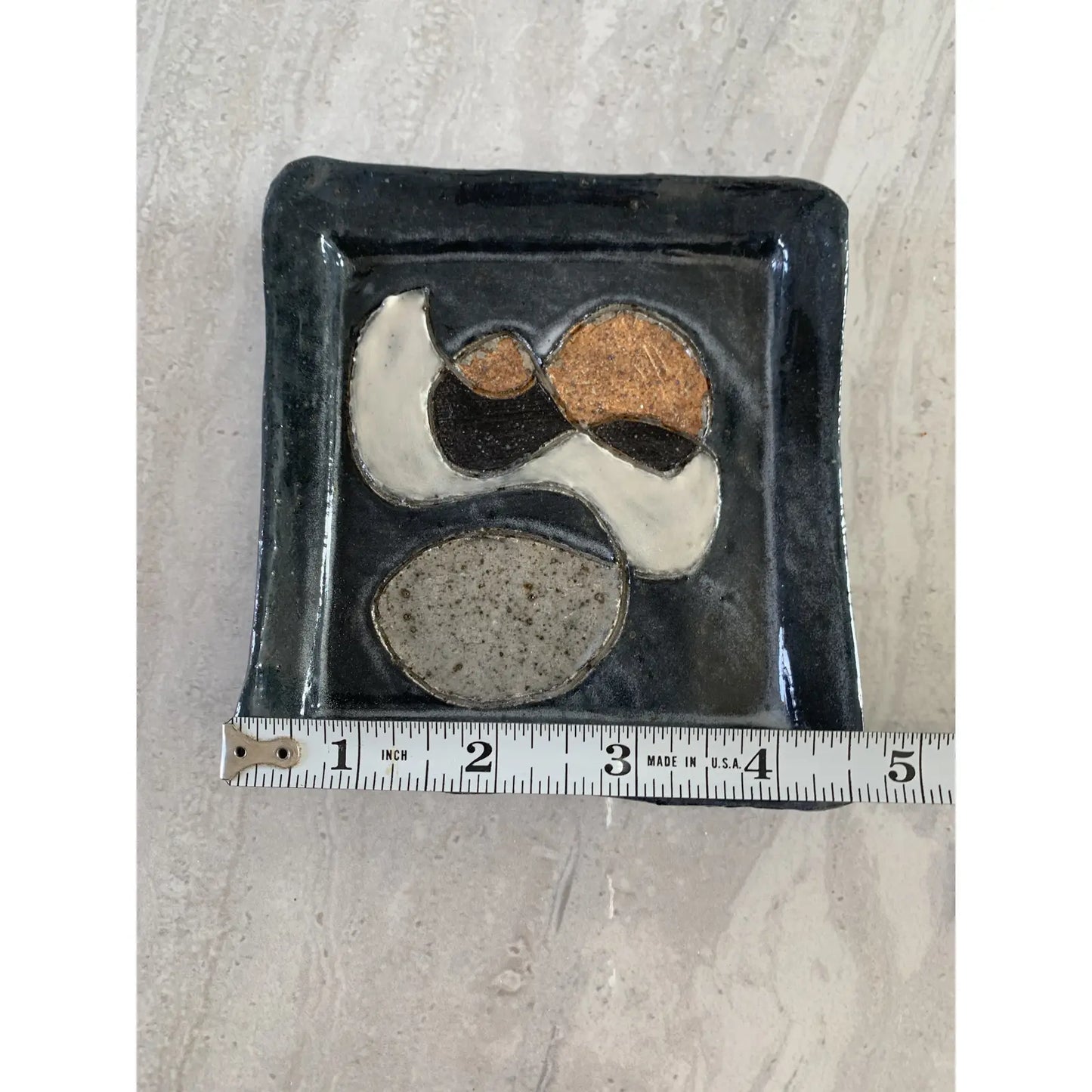 Studio Ceramic Tray With Abstract Decoration