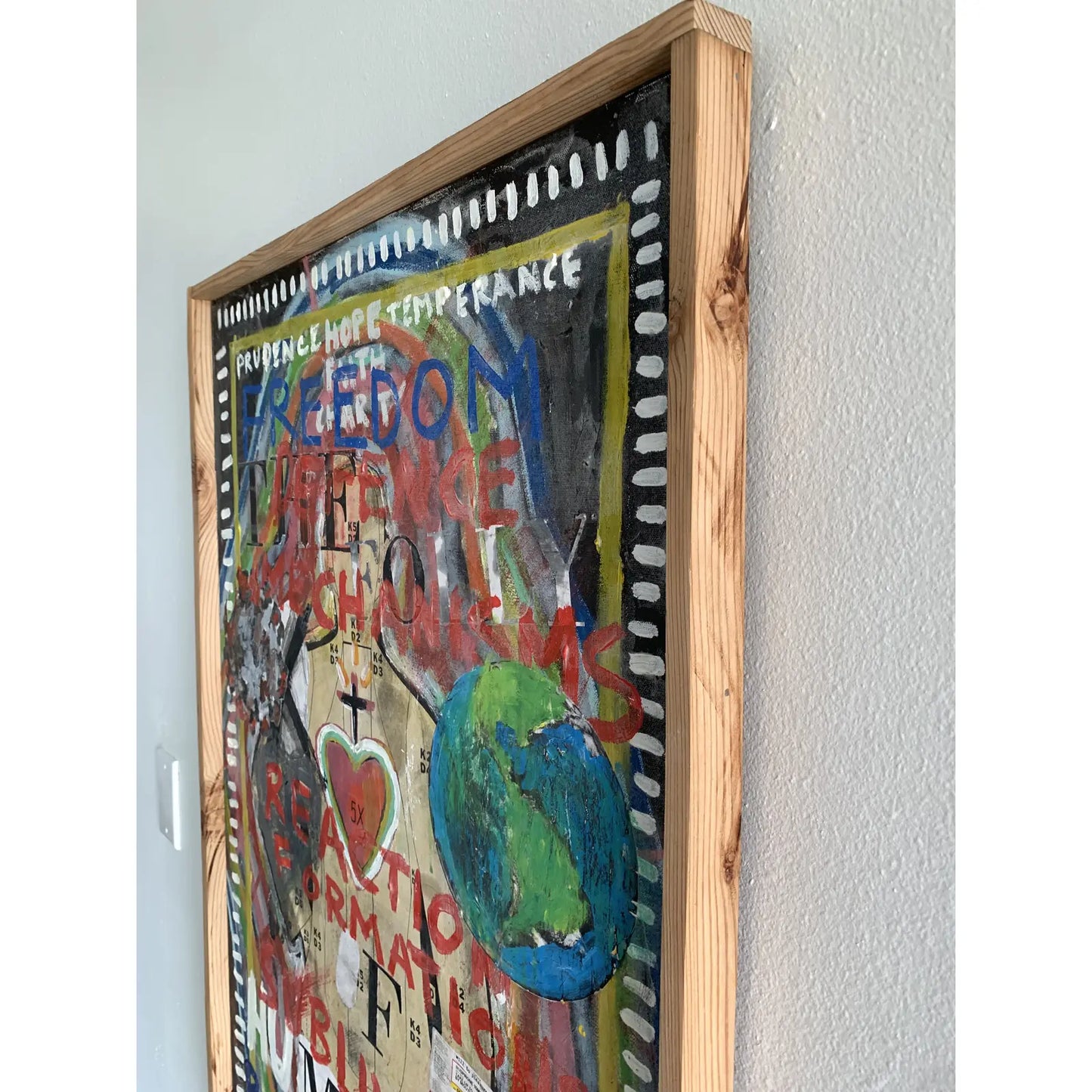 "Time" Framed Mixed Media Work on Canvas