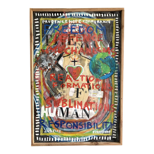 "Time" Framed Mixed Media Work on Canvas