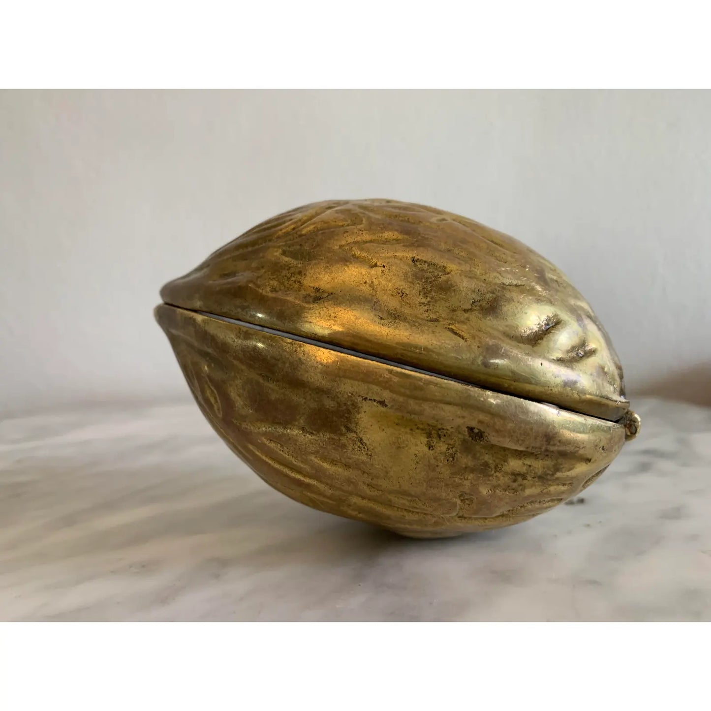 Vintage Brass Walnut Nutcracker