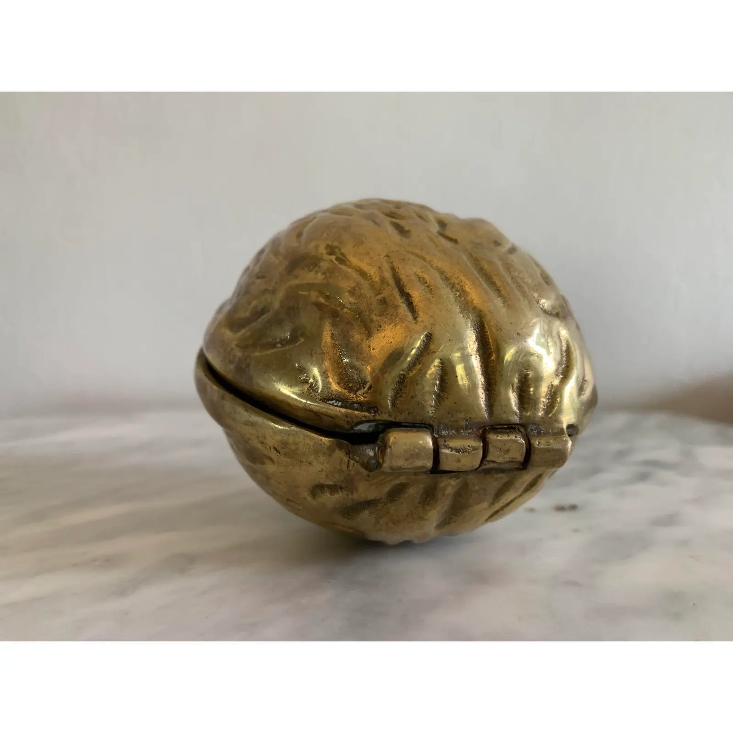 Vintage Brass Walnut Nutcracker
