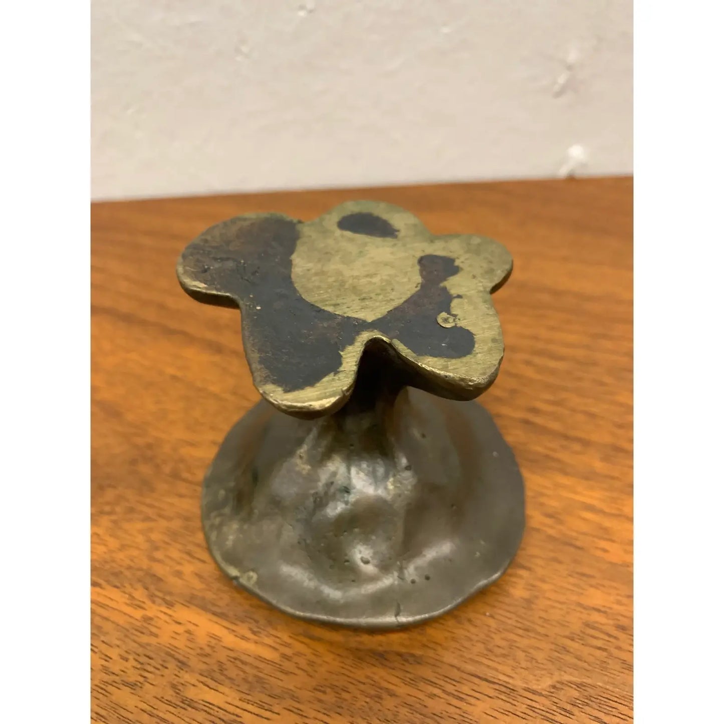 Vintage Bronze Mushroom Sculpture Bowl