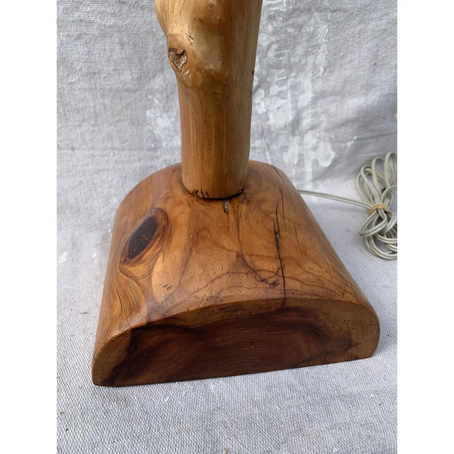 Vintage Handmade Rustic Twisted Wood Lamp