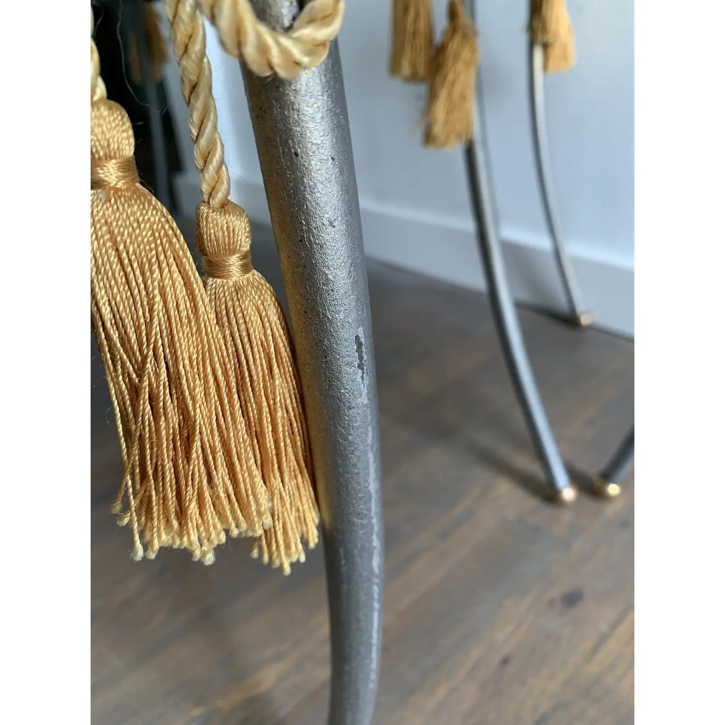 Vintage Hollywood Regency Metal Vanity Stools - a Pair