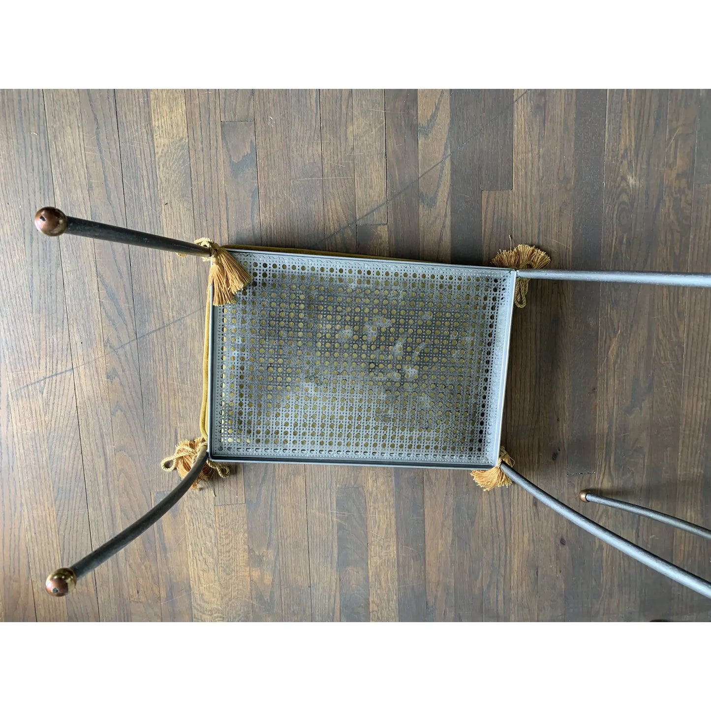 Vintage Hollywood Regency Metal Vanity Stools - a Pair