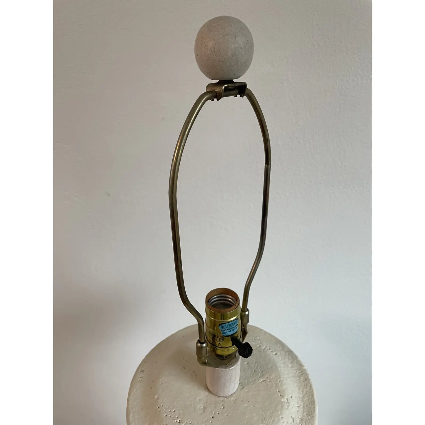 Vintage Late 20th Century Michael Taylor Style Off-White Plaster Column Lamp