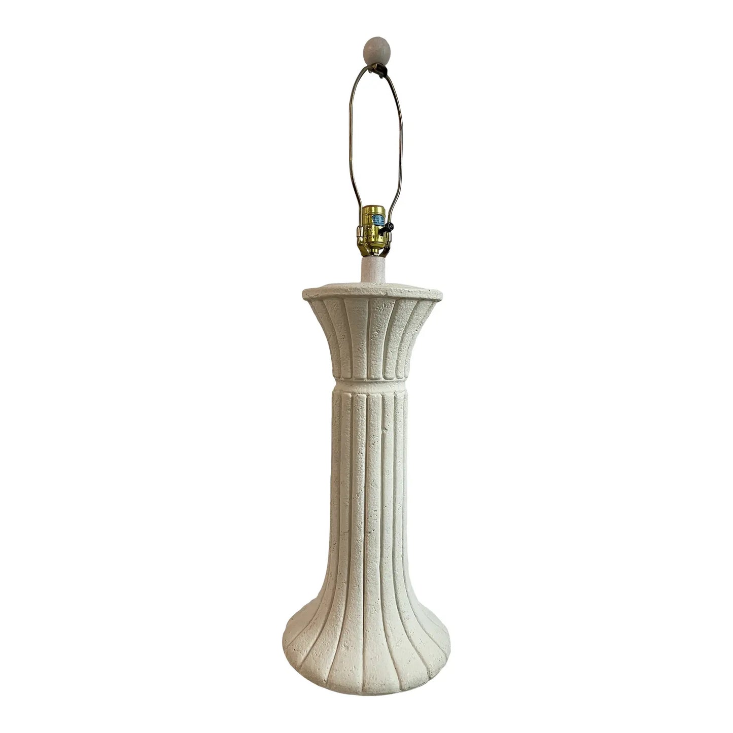 Vintage Late 20th Century Michael Taylor Style Off-White Plaster Column Lamp