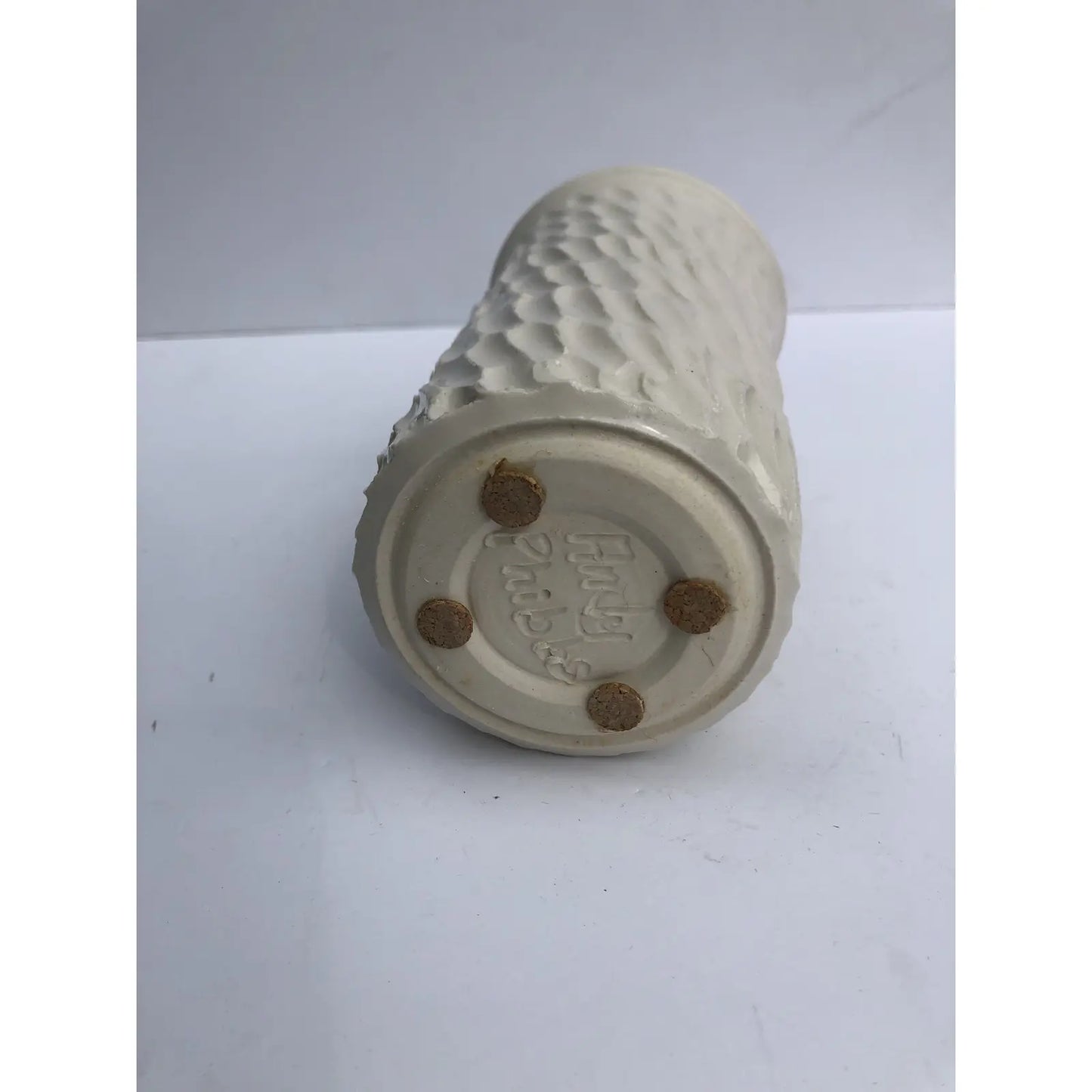 Vintage Mid 20th Century Boho Ceramic Artist Made Holding Sculptural Vase