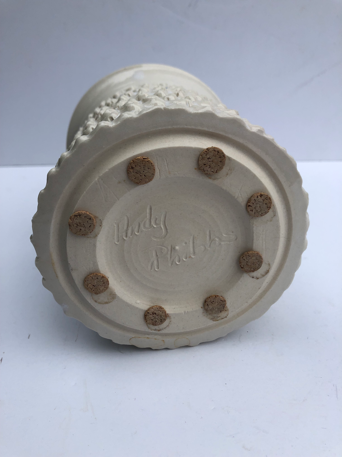 Andy Phibbs Vintage Mid 20th Century Boho Ceramic Artist Made Holding Sculpture Vase