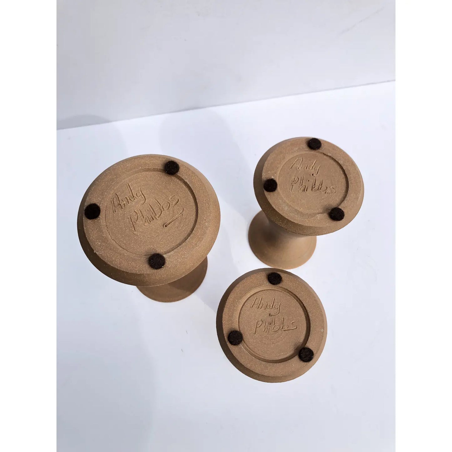 Vintage Mid 20th Century Boho Ceramic Artist Made Minimalist Vases - Set of 3