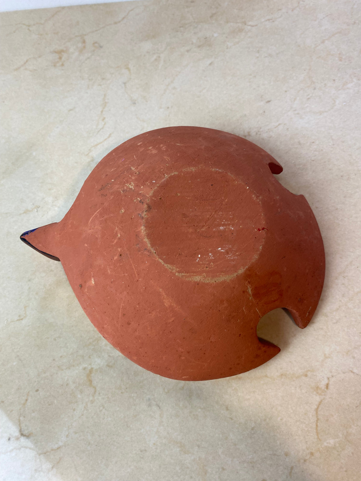 Vintage Tesuque Pueblo Native American Polychrome Bird Effigy Bowl