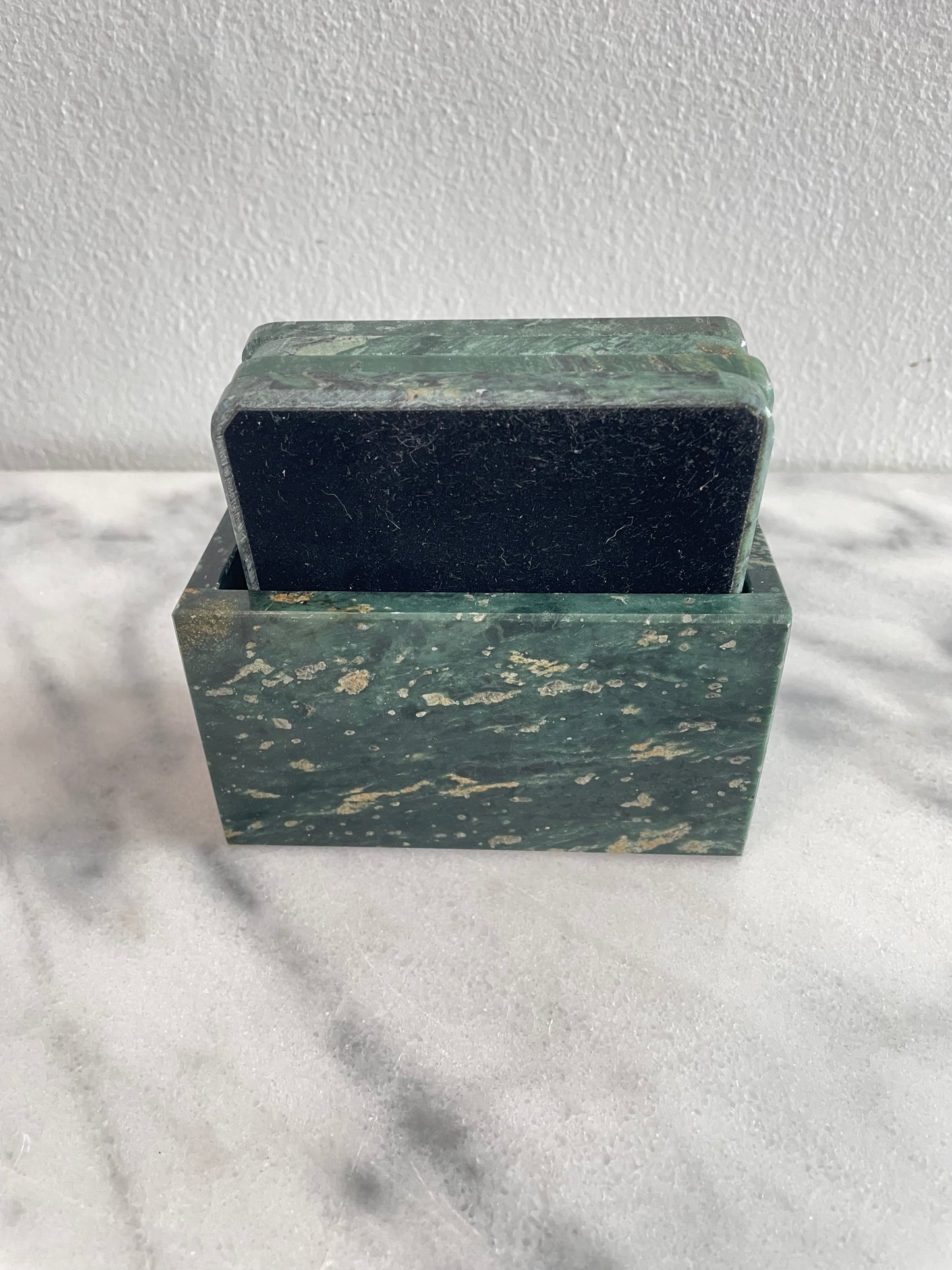 Green Marble Coasters With Storage Box