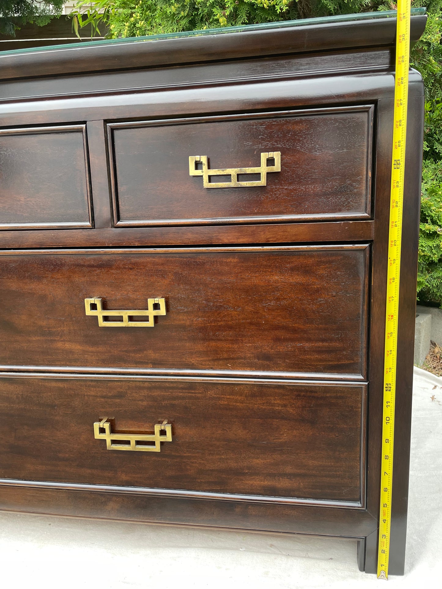 Hollywood Regency Dresser Ebony Finish W/ Brass Handles