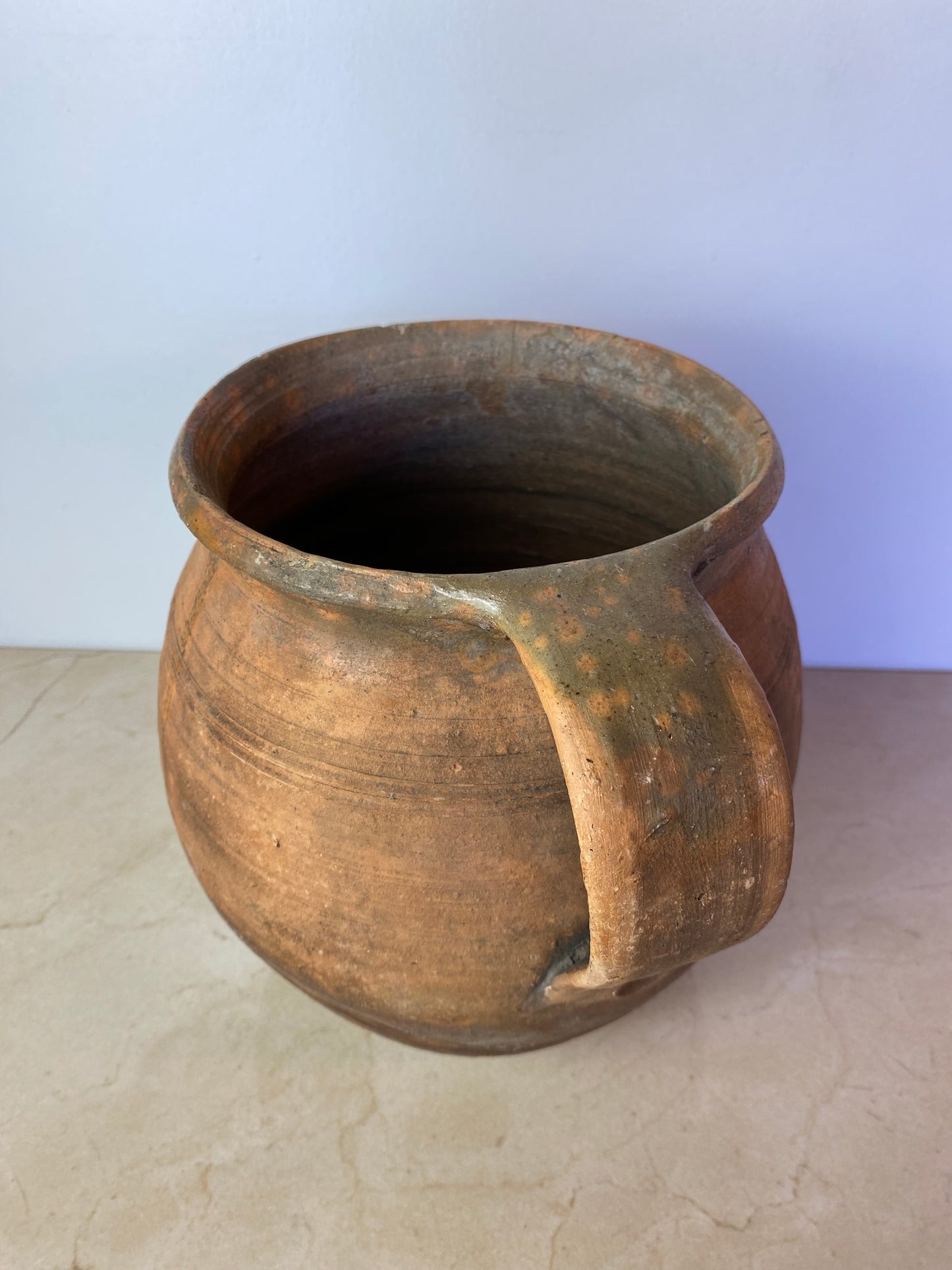 Antique Rustic Terracotta Water Jug, Mediterranean Style
