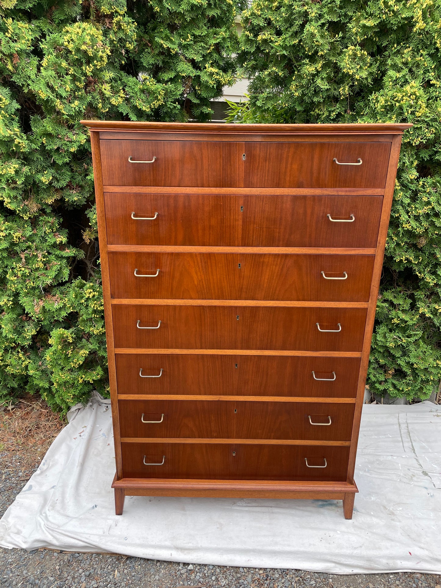 Danish Highboy Dresser Chest by Ole Wanscher
