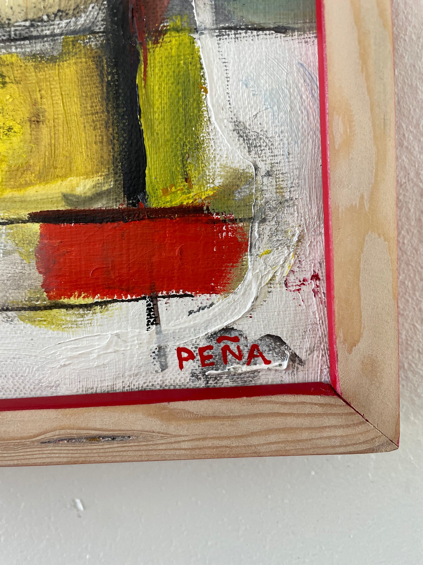 Framed Abstract Acrylic on Canvas by Francisco Peña 2025